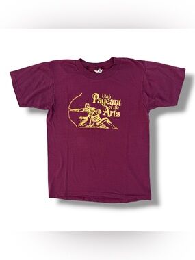 Vintage 80s Screen Stars Utah Pageant Of The Arts T-Shirt Burgundy Size Small